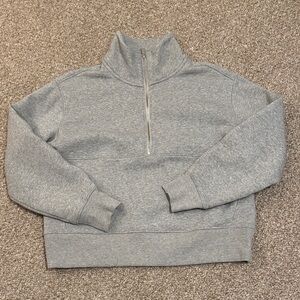 Everlane The ReTrack Half-Zip Sweatshirt heather grey XS